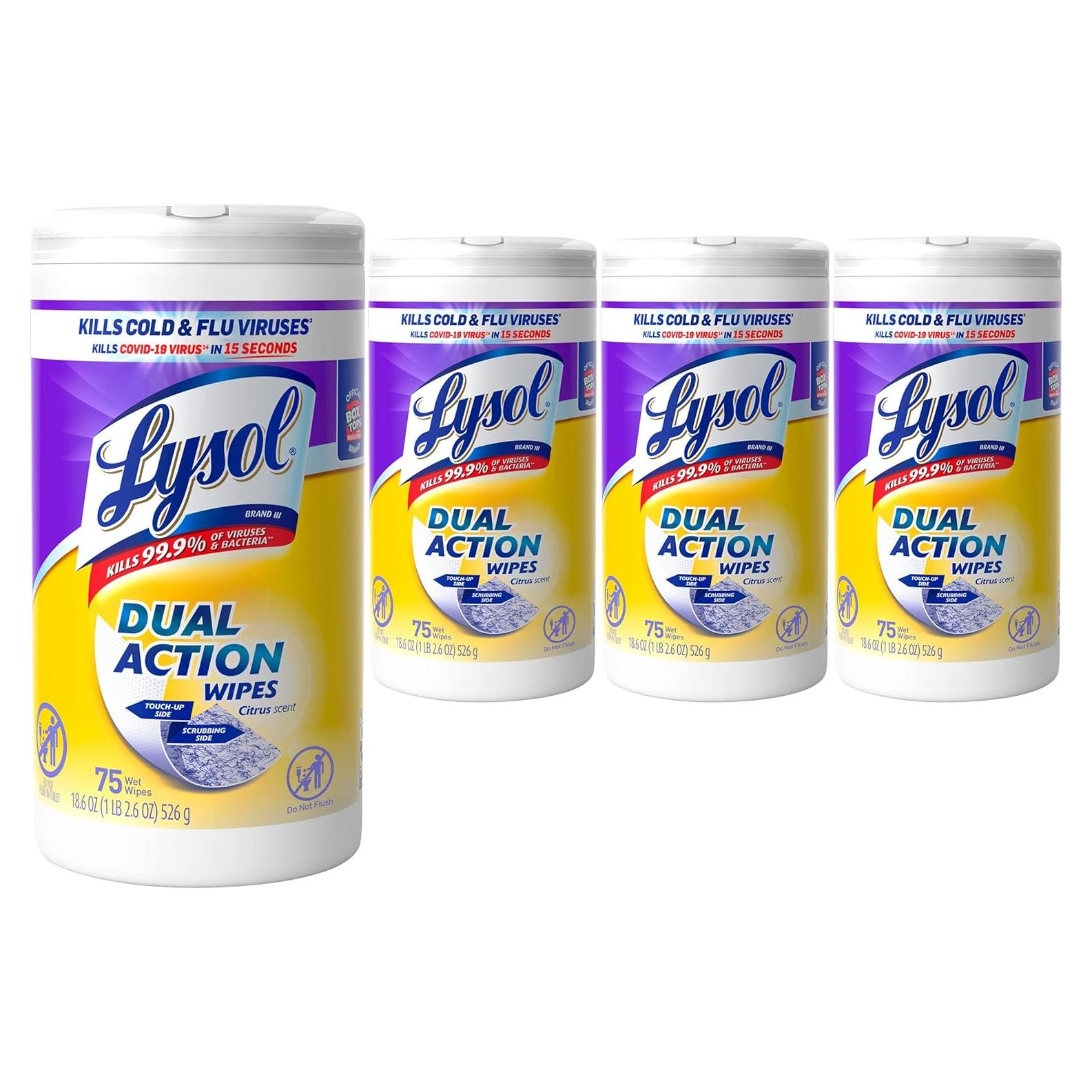 Toallitas Desinfectantes Lysol Doble Acción 75ct Aroma Cítricos