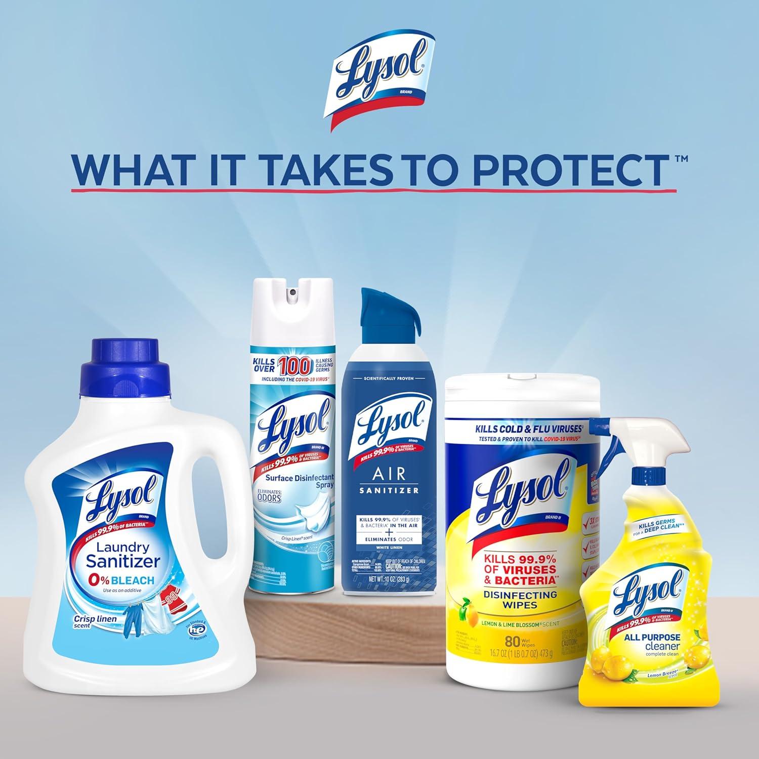 Toallitas Desinfectantes Lysol 80 Unidades Paquete de 3 Multiusos
