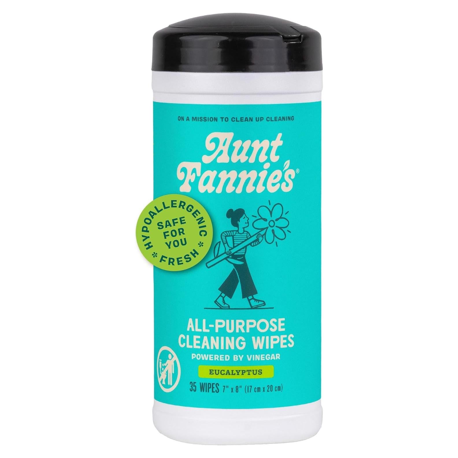 Toallitas de Limpieza de Vinagre Natural Aunt Fannie 35 Unidades Eucalipto