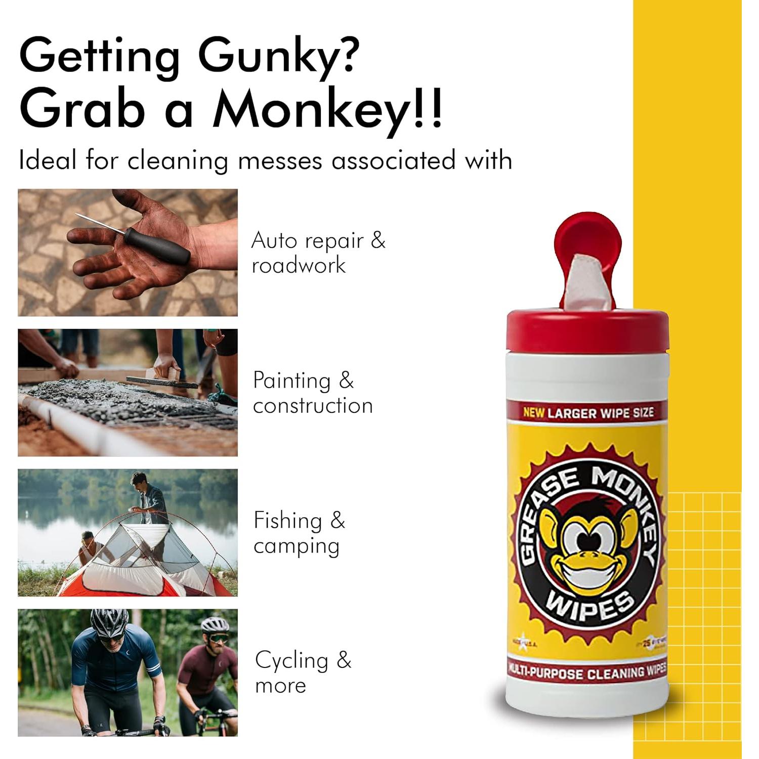 Toallitas de limpieza multiusos Grease Monkey - Paquete de 2