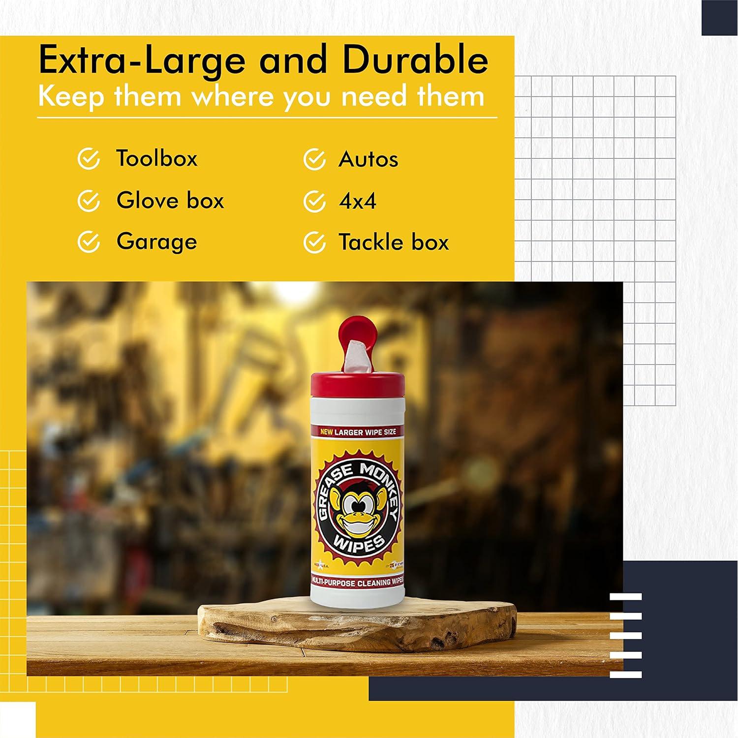 Toallitas de limpieza multiusos Grease Monkey - Paquete de 2
