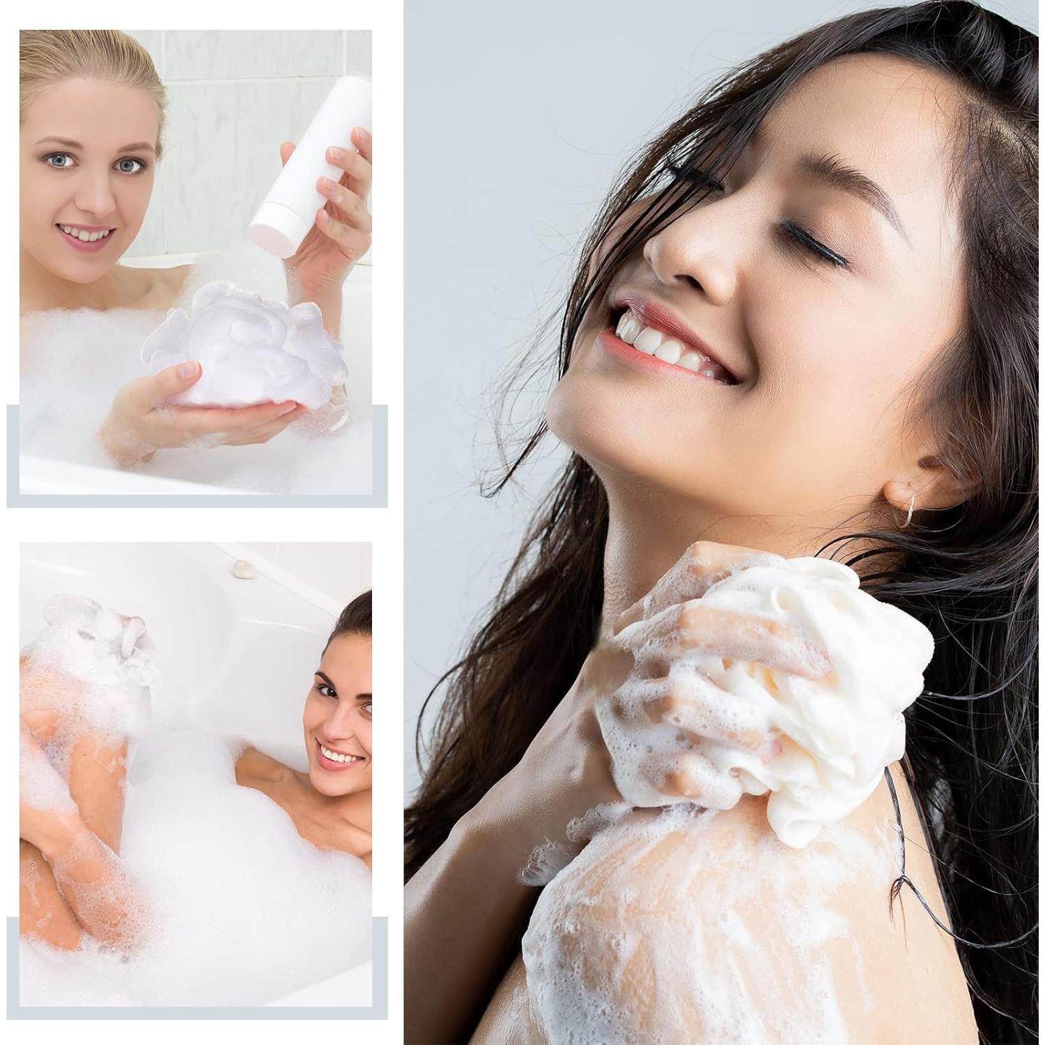 Paquete de 50 esponjas de lufa blanca Chengu para baño