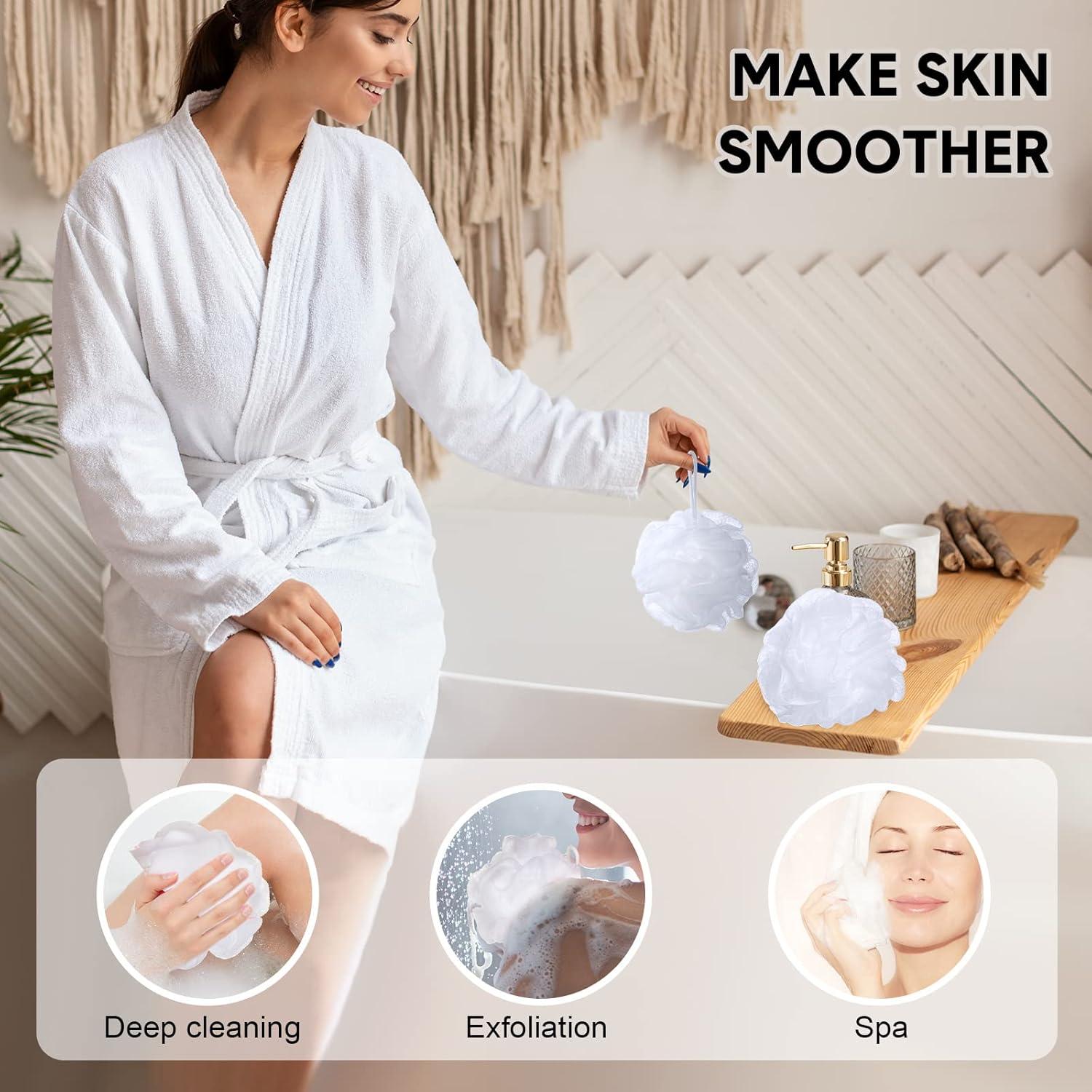 Paquete de 50 esponjas de lufa blanca Chengu para baño