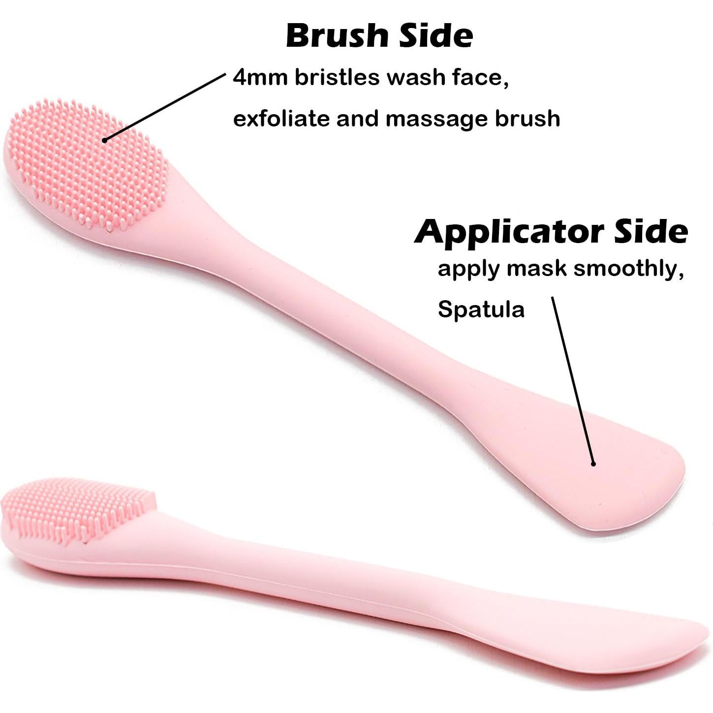 Cepillo Facial 2 en 1 RamPula de Silicona Verde Eucalipto y Rosa