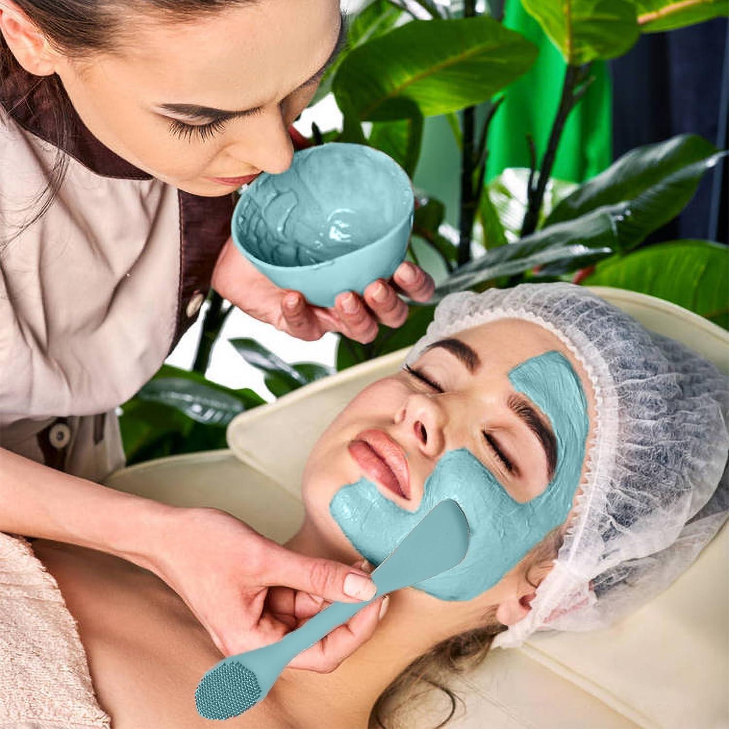 Cepillo Facial 2 en 1 RamPula de Silicona Verde Eucalipto y Rosa