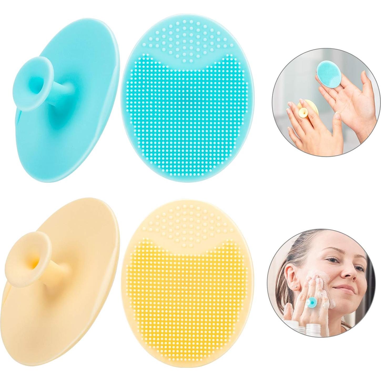 Paquete de 4 cepillos faciales JEXCULL de silicona suave