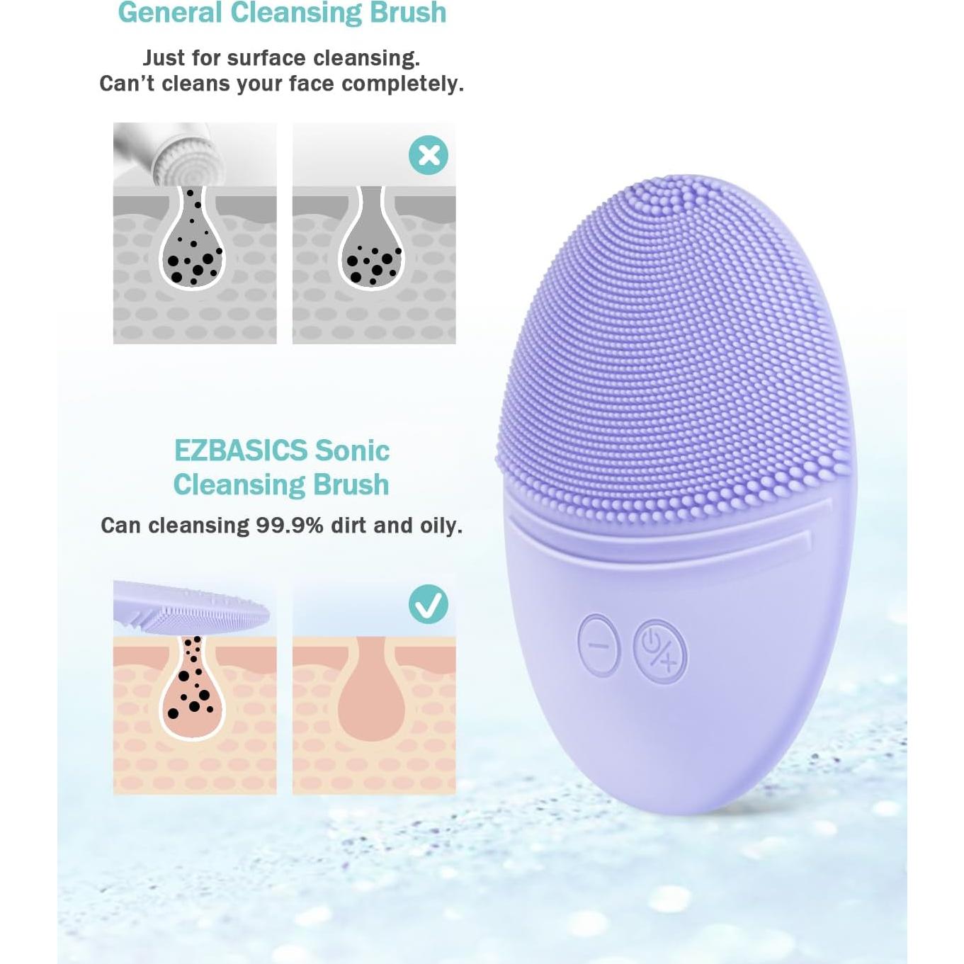 Cepillo Limpiador Facial EZBASICS KD303 Silicona Suave IPX7