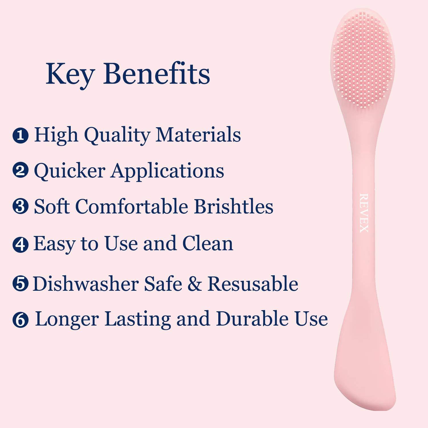 REVEX Cepillo Aplicador de Mascarilla Facial de Silicona 2 Pzas