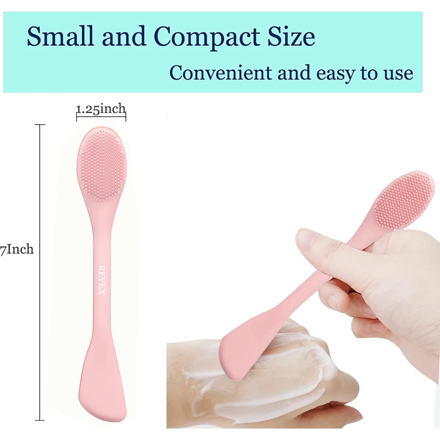 REVEX Cepillo Aplicador de Mascarilla Facial de Silicona 2 Pzas