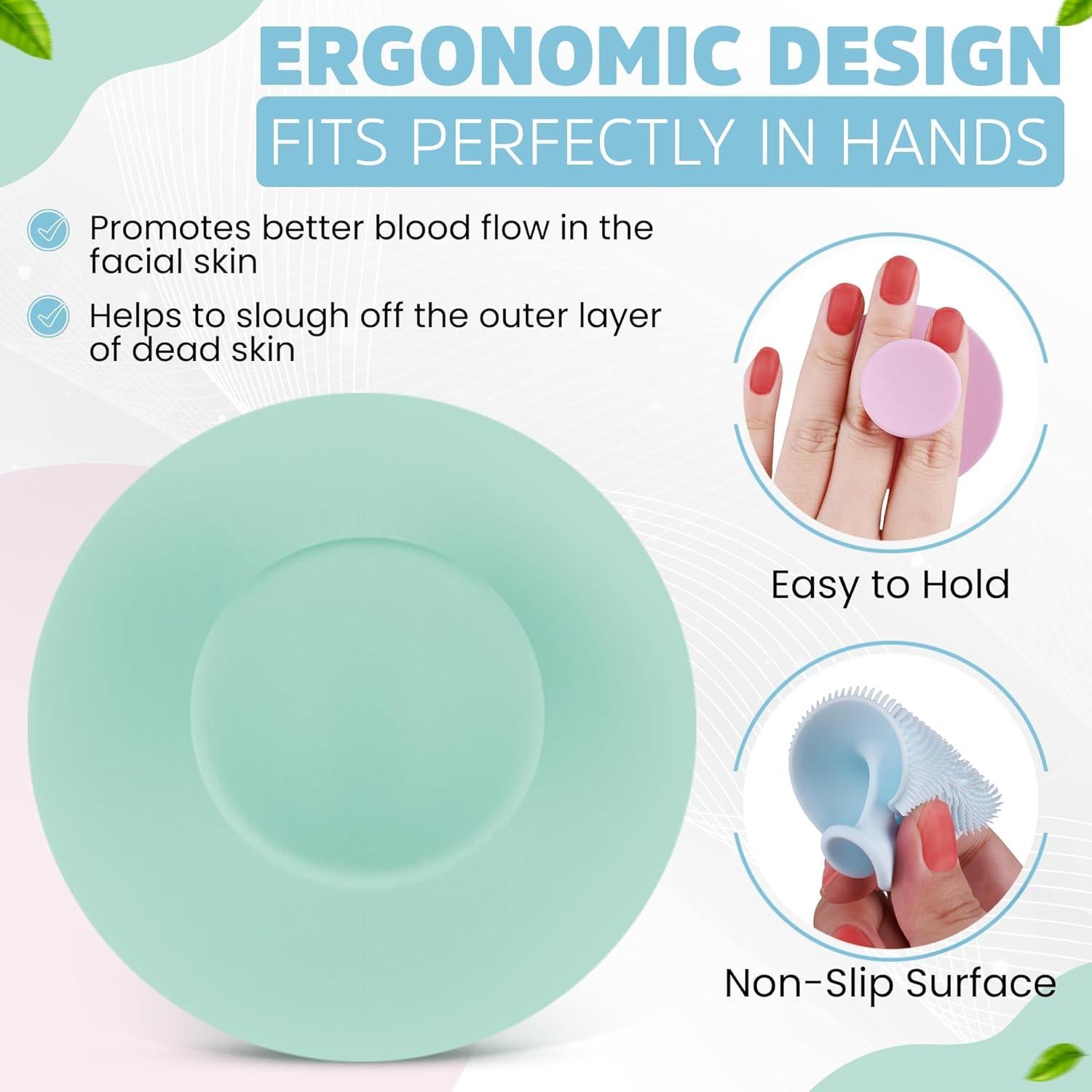 4 Cepillos Limpiadores Faciales de Silicona Enrrica Elitee