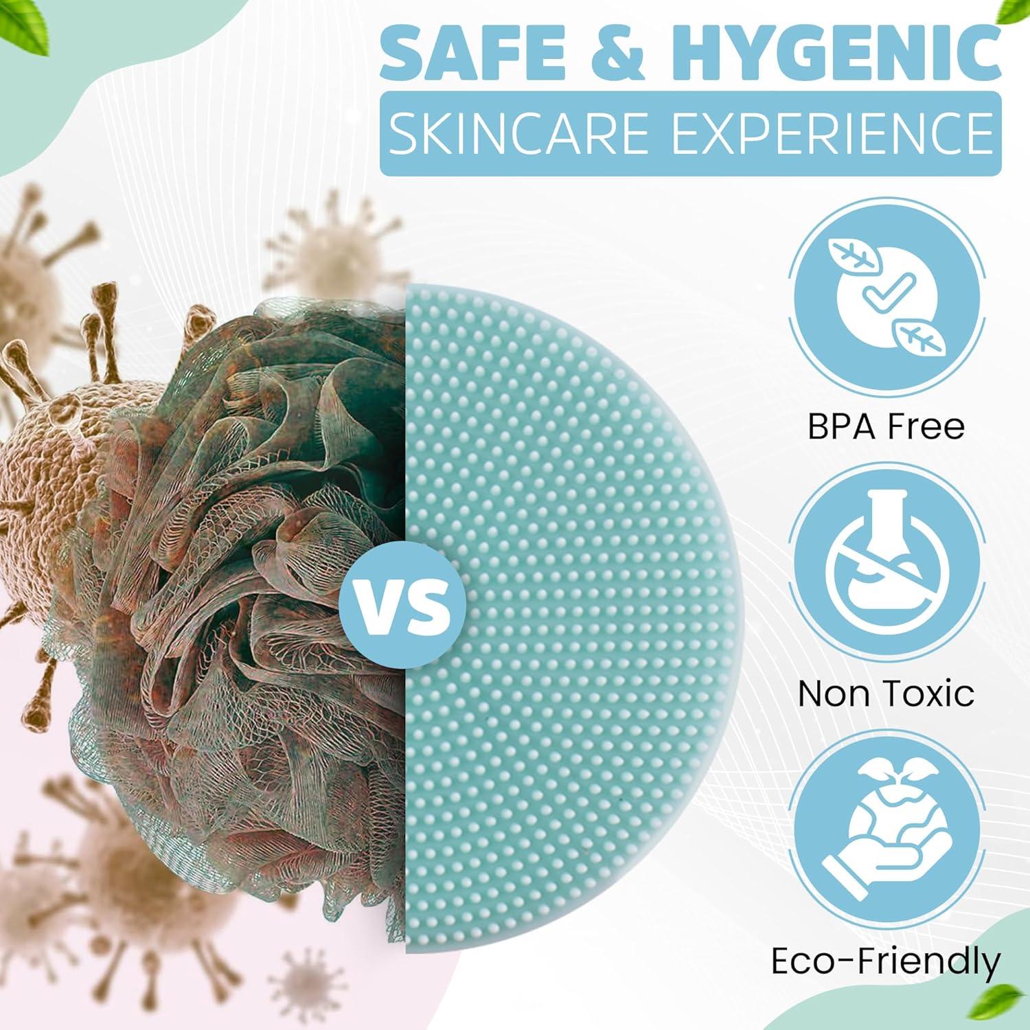 4 Cepillos Limpiadores Faciales de Silicona Enrrica Elitee