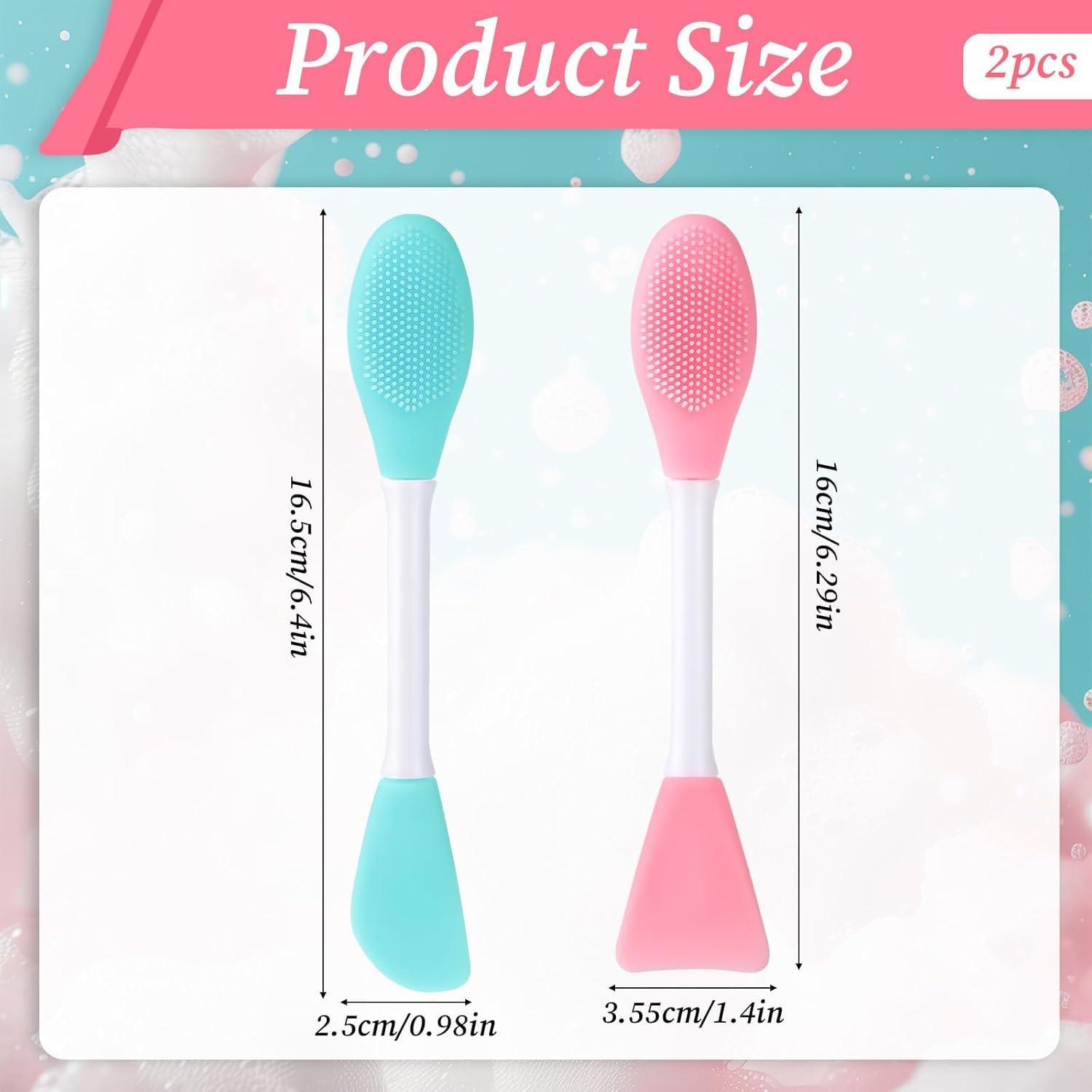 Cepillo Facial Doble Lado Bruislard 2 Pcs Silicona 13.8cm