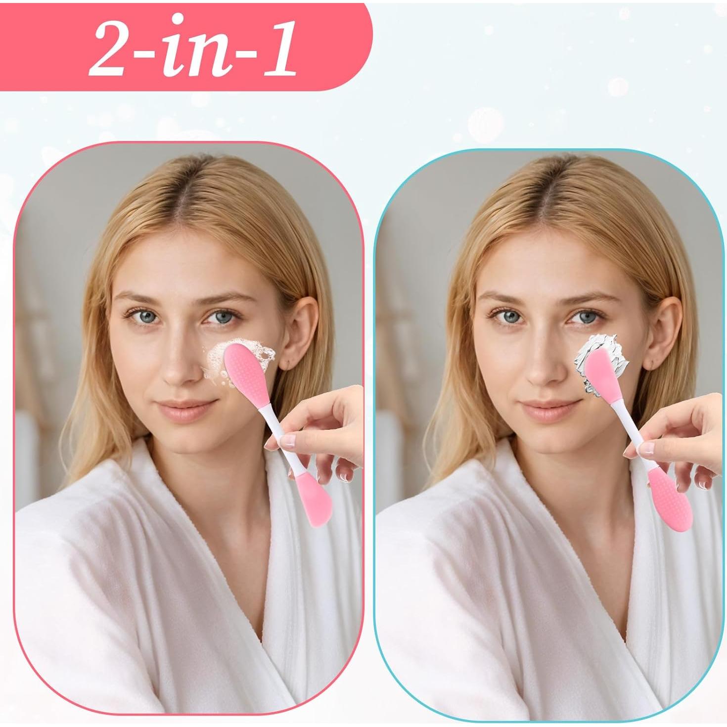 Cepillo Facial Doble Lado Bruislard 2 Pcs Silicona 13.8cm