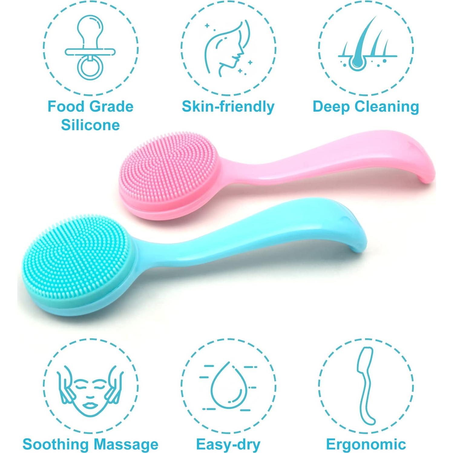 Paquete de 2 Cepillos de Limpieza Facial HINZIC - Silicona