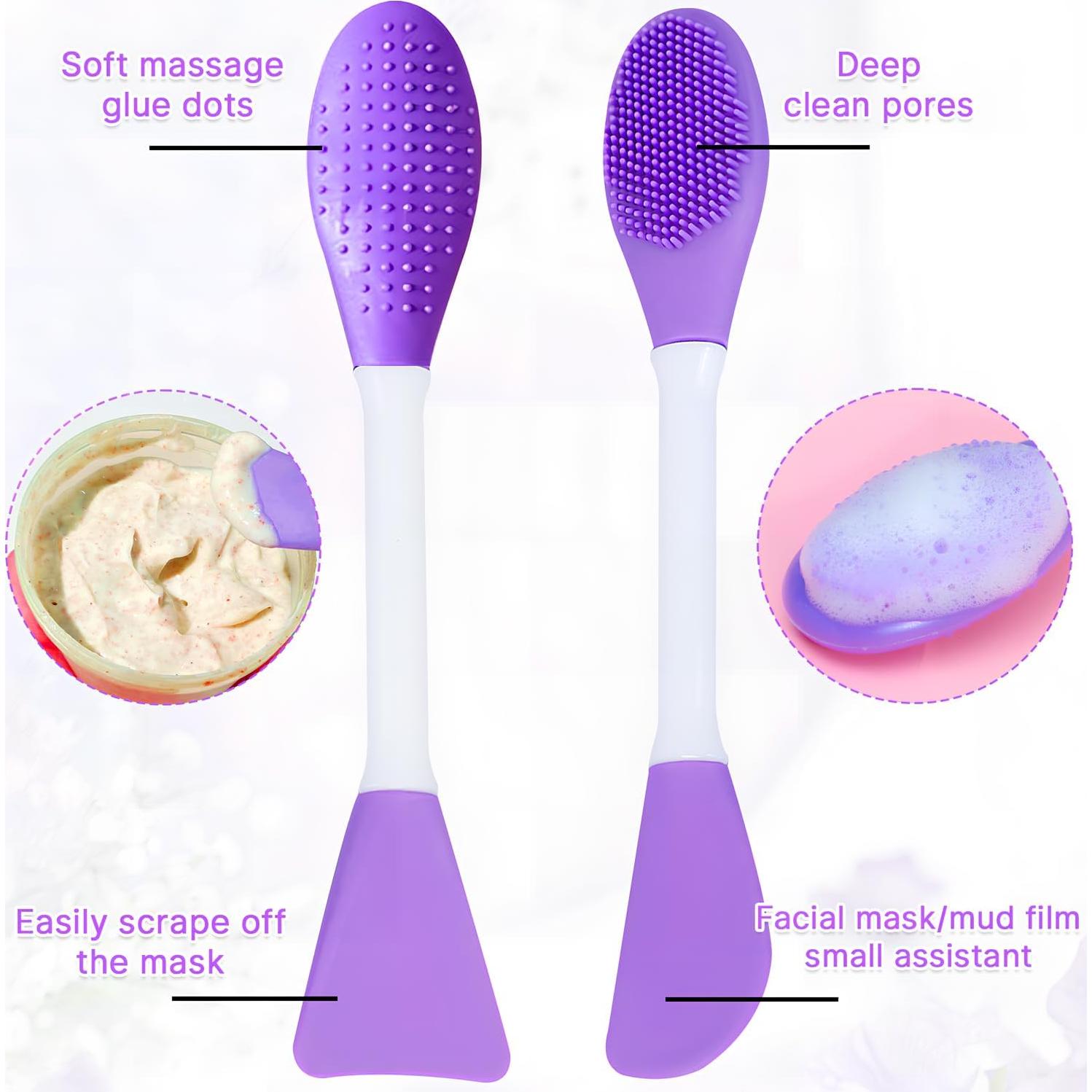 Cepillo Facial de Silicona Qiifaiikooii - 2 Pcs para Limpieza de Poros