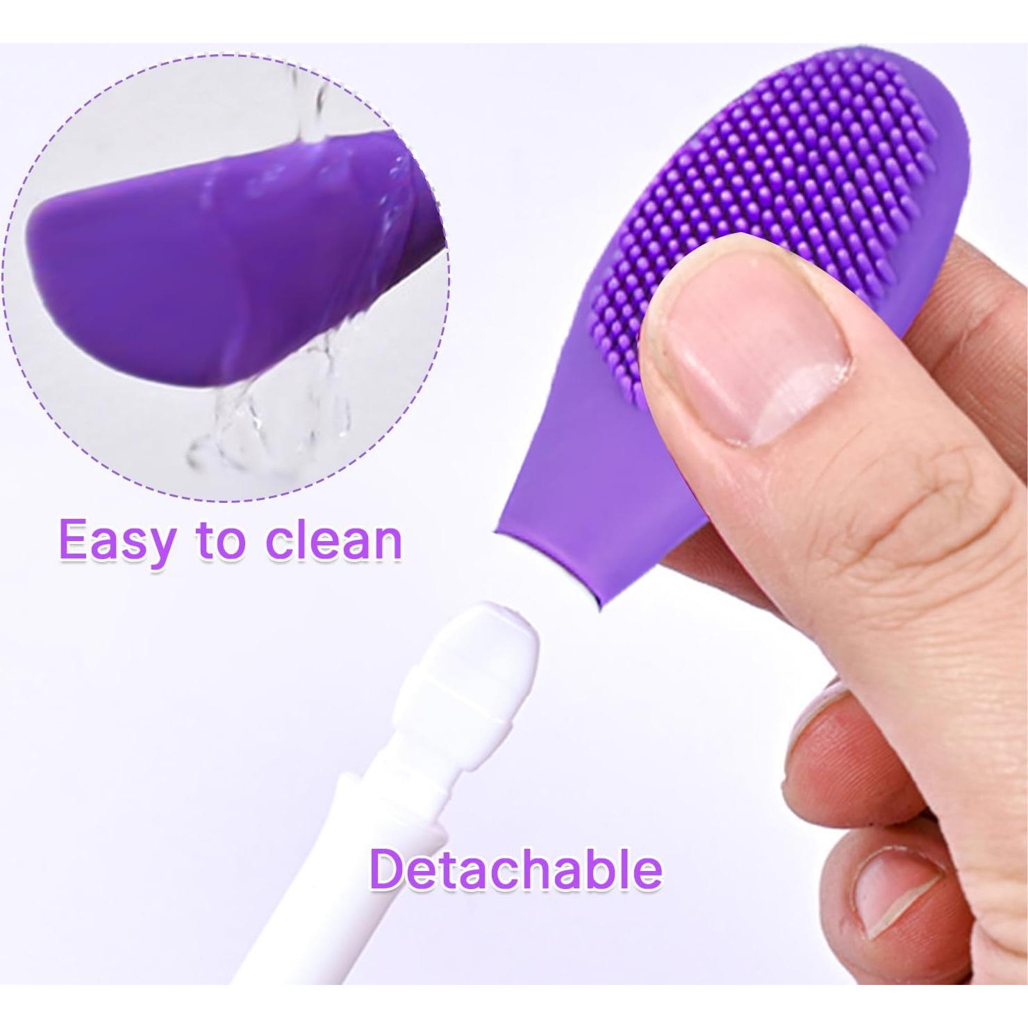 Cepillo Facial de Silicona Qiifaiikooii - 2 Pcs para Limpieza de Poros