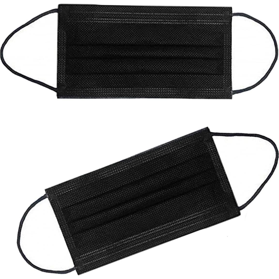 Mascarillas Desechables Negras NNPCBT 100 Piezas 3 Capas