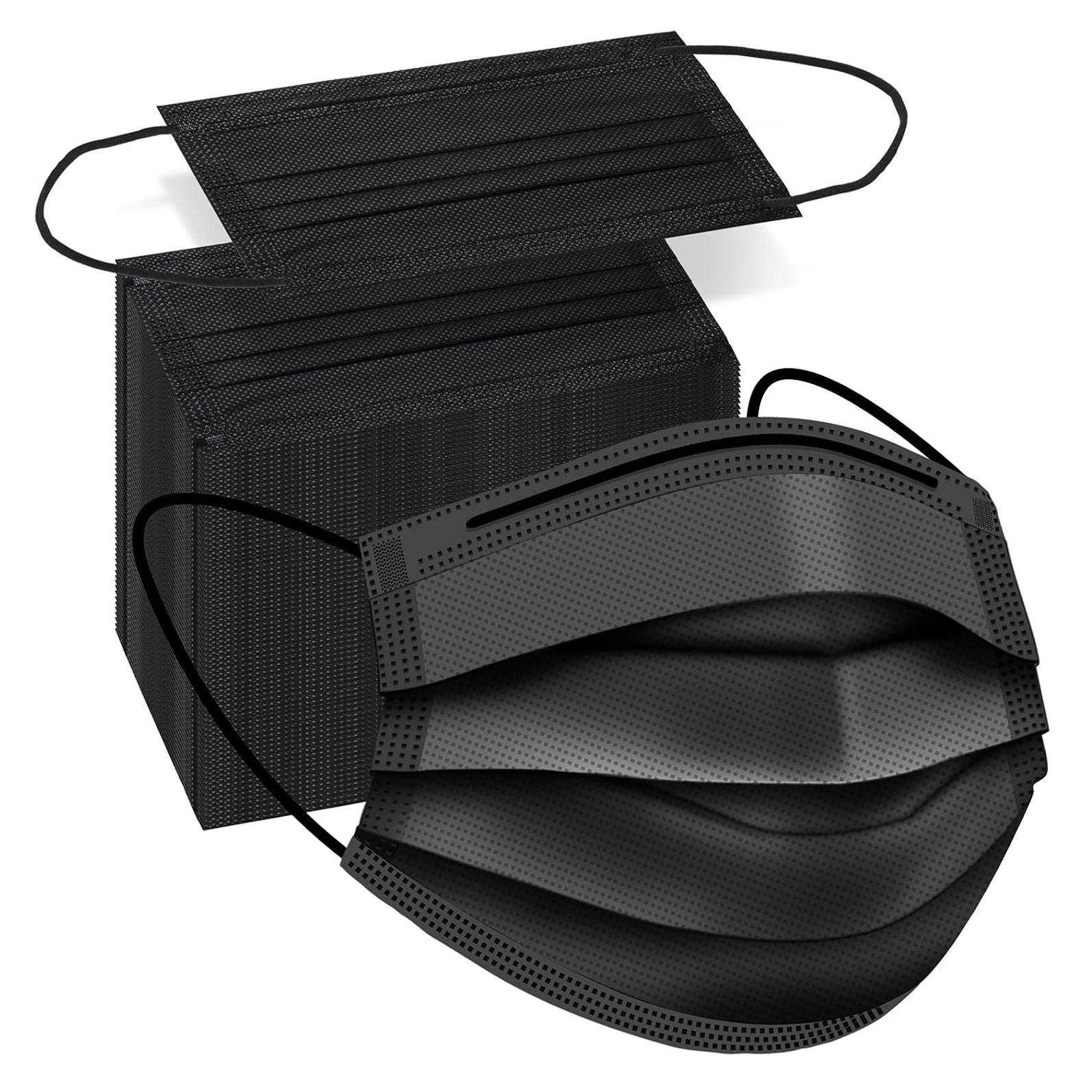 100 Mascarillas Desechables Negras ZTANPS 3 Capas Transpirables