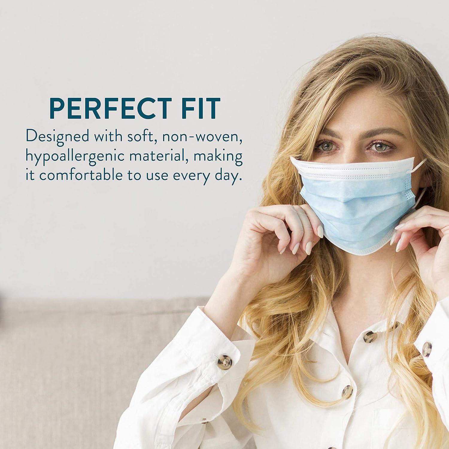 Paquete de 50 Mascarillas Desechables Alta 3 Capas Ajustables