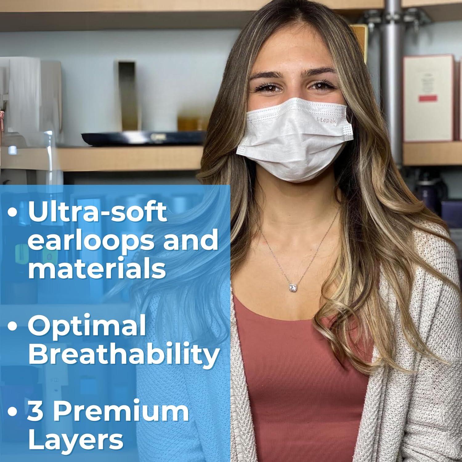 Mascarillas Desechables Litepak 125-Pack 3 Capas Azul