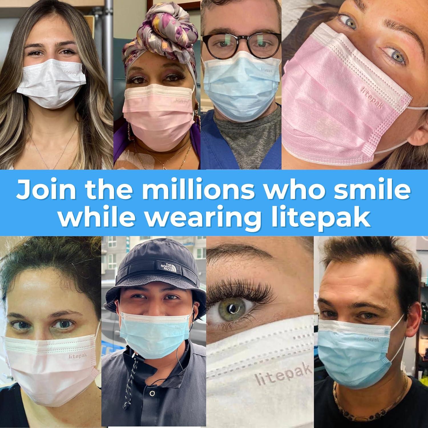 Mascarillas Desechables Litepak 125-Pack 3 Capas Azul