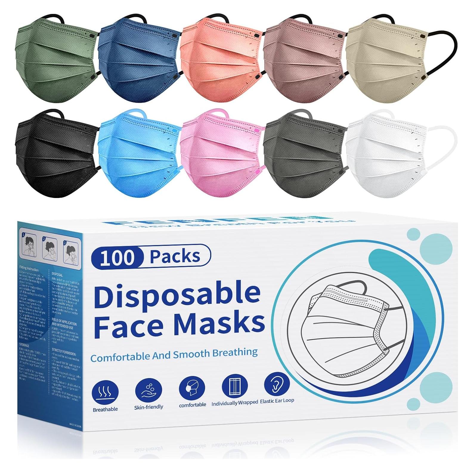 Mascarillas Desechables FENFEN 4 Capas - Paquete 100 Unidades