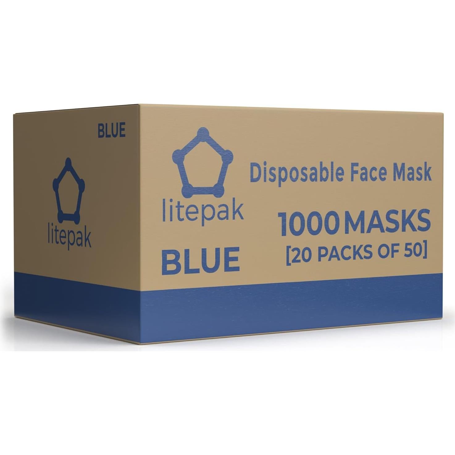 Mascarillas Desechables Litepak 1000 PCS Transpirables Azul