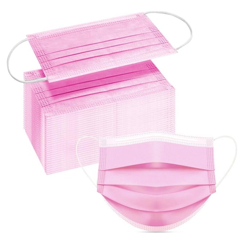 Mascarillas Desechables DC-BEAUTIFUL 100 Pcs 3 Capas Rosa