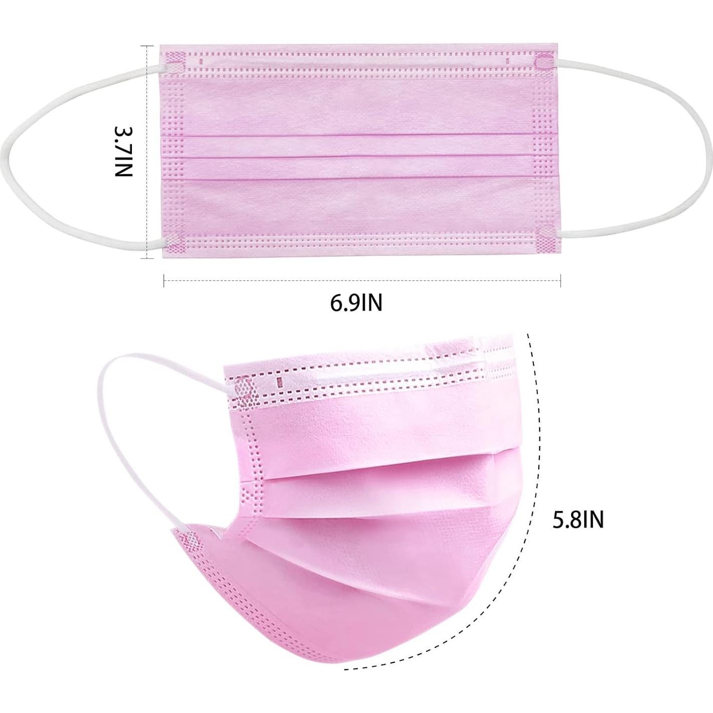 Mascarillas Desechables DC-BEAUTIFUL 100 Pcs 3 Capas Rosa