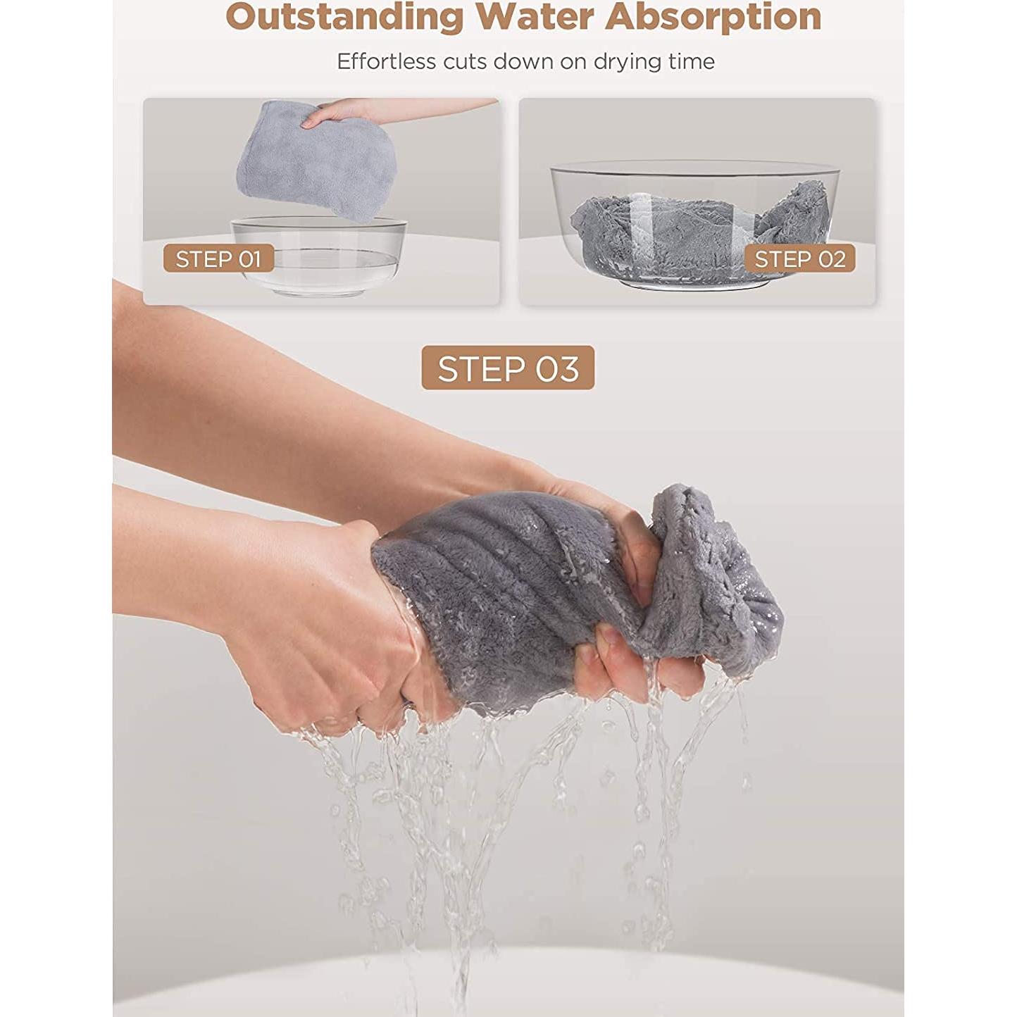 Toalla de Microfibra Hicober para Cabello Húmedo - 3 Paquetes