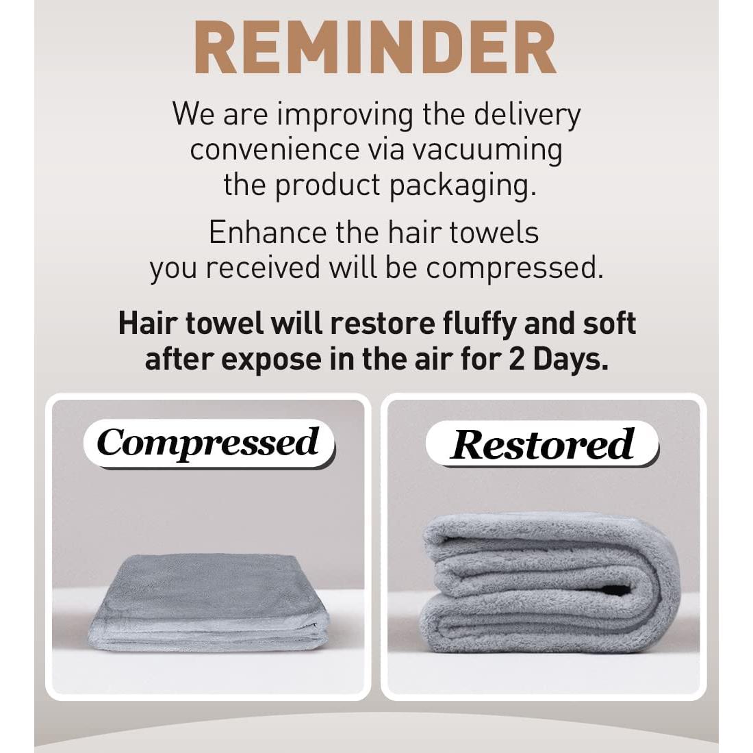 Toalla de Microfibra Hicober para Cabello Húmedo - 3 Paquetes