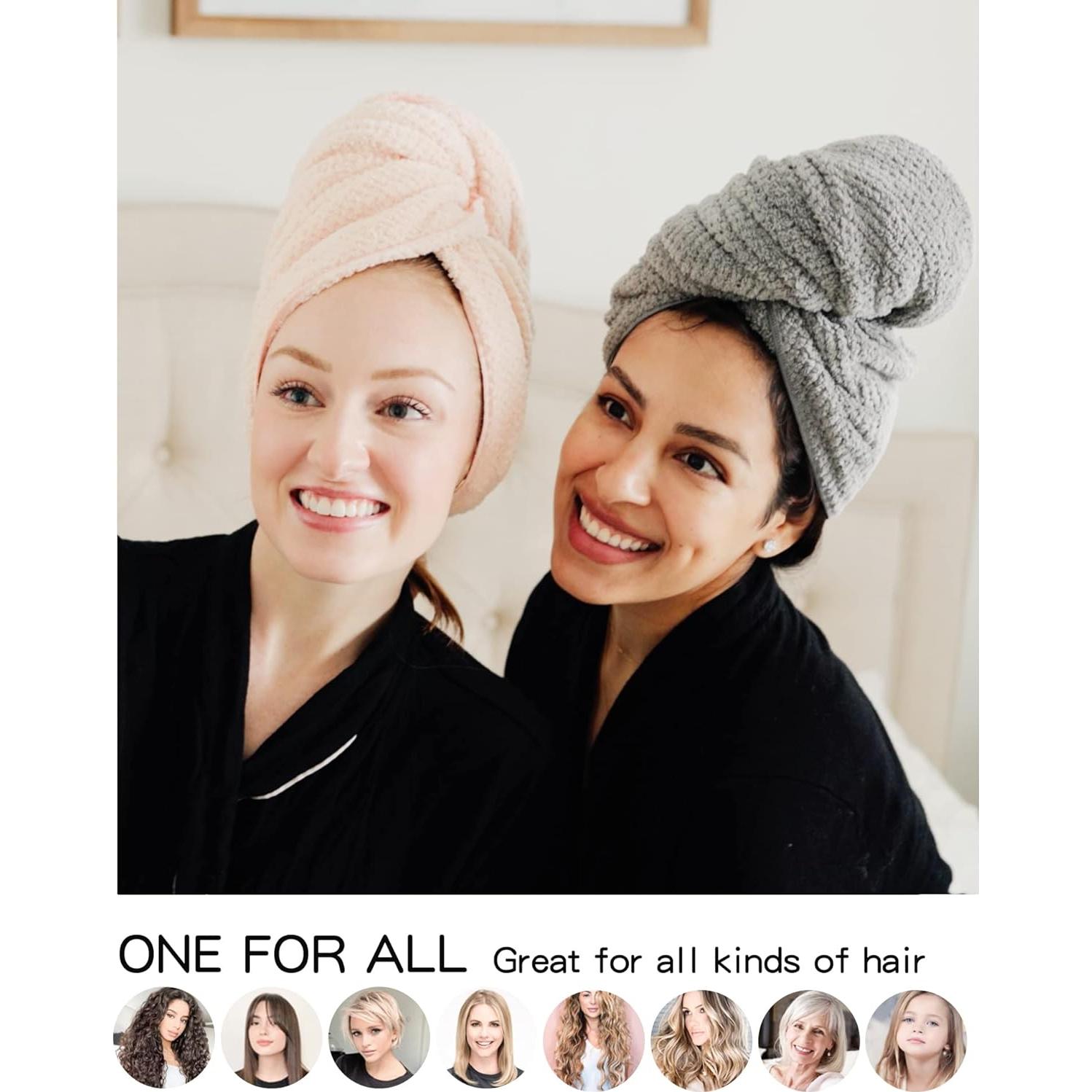 Toallas de Microfibra para el Cabello ROLSHOL - 2 Paquetes Grandes