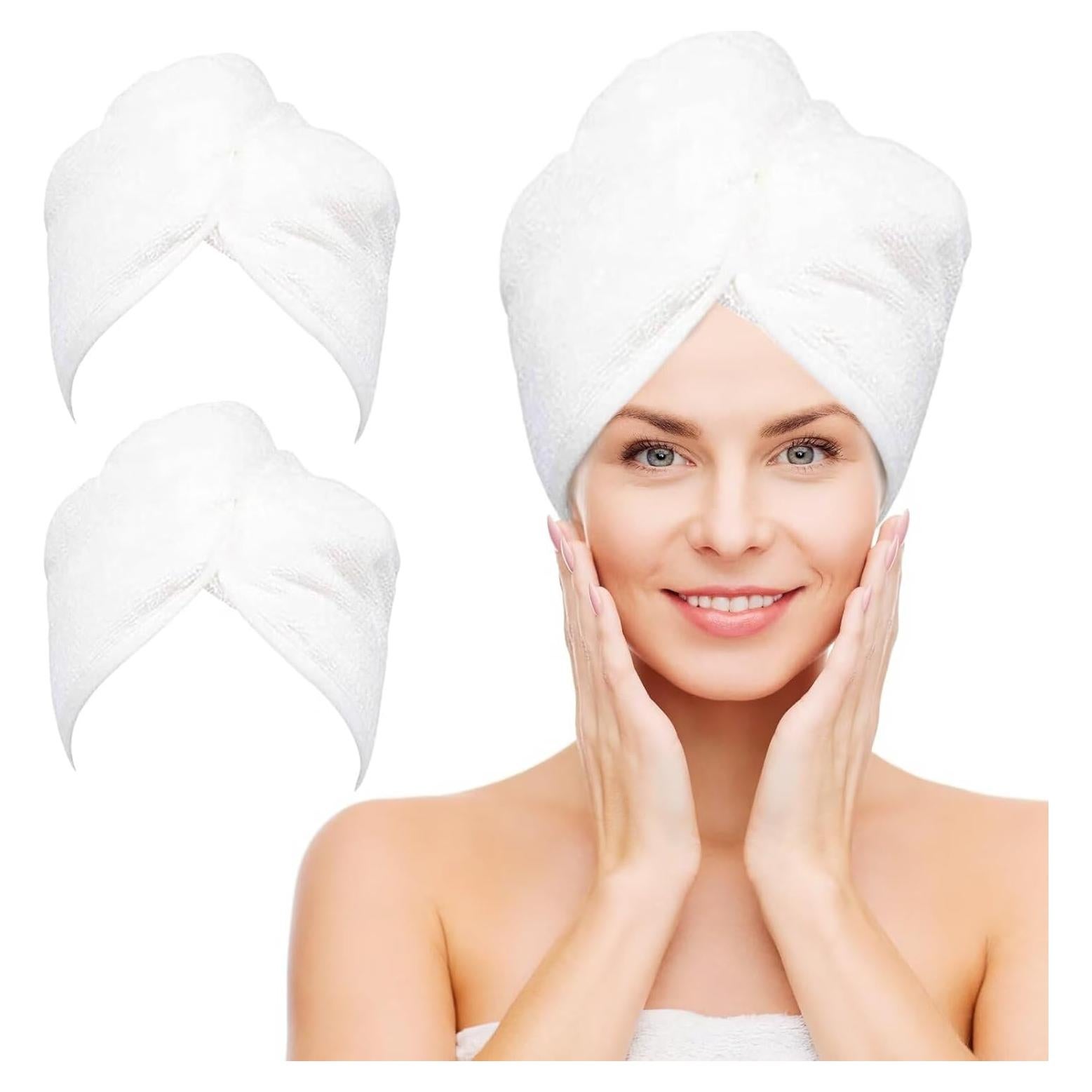 Toalla de Cabello NEXCOVER Microfibra Ultra Absorbente 2 Pzas