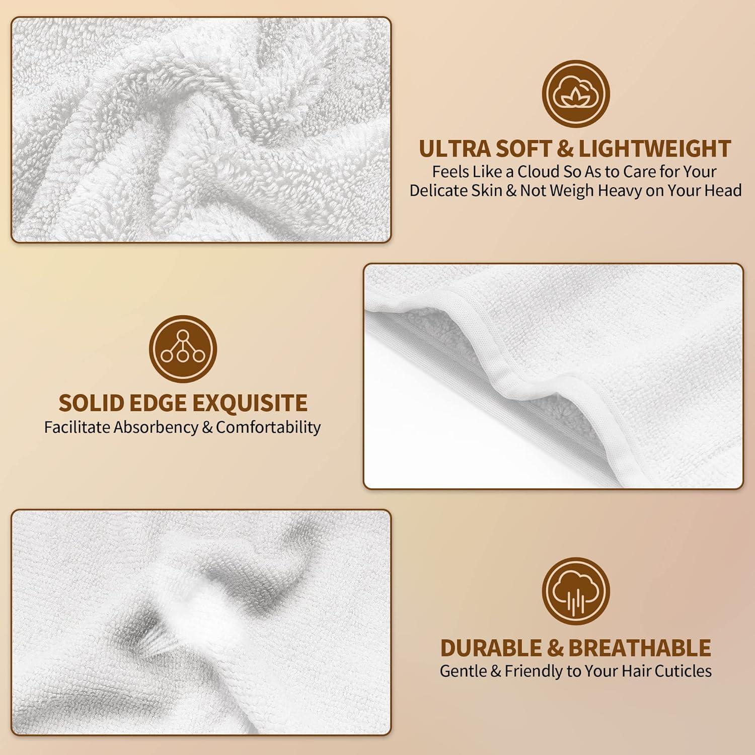 Toalla de Cabello NEXCOVER Microfibra Ultra Absorbente 2 Pzas