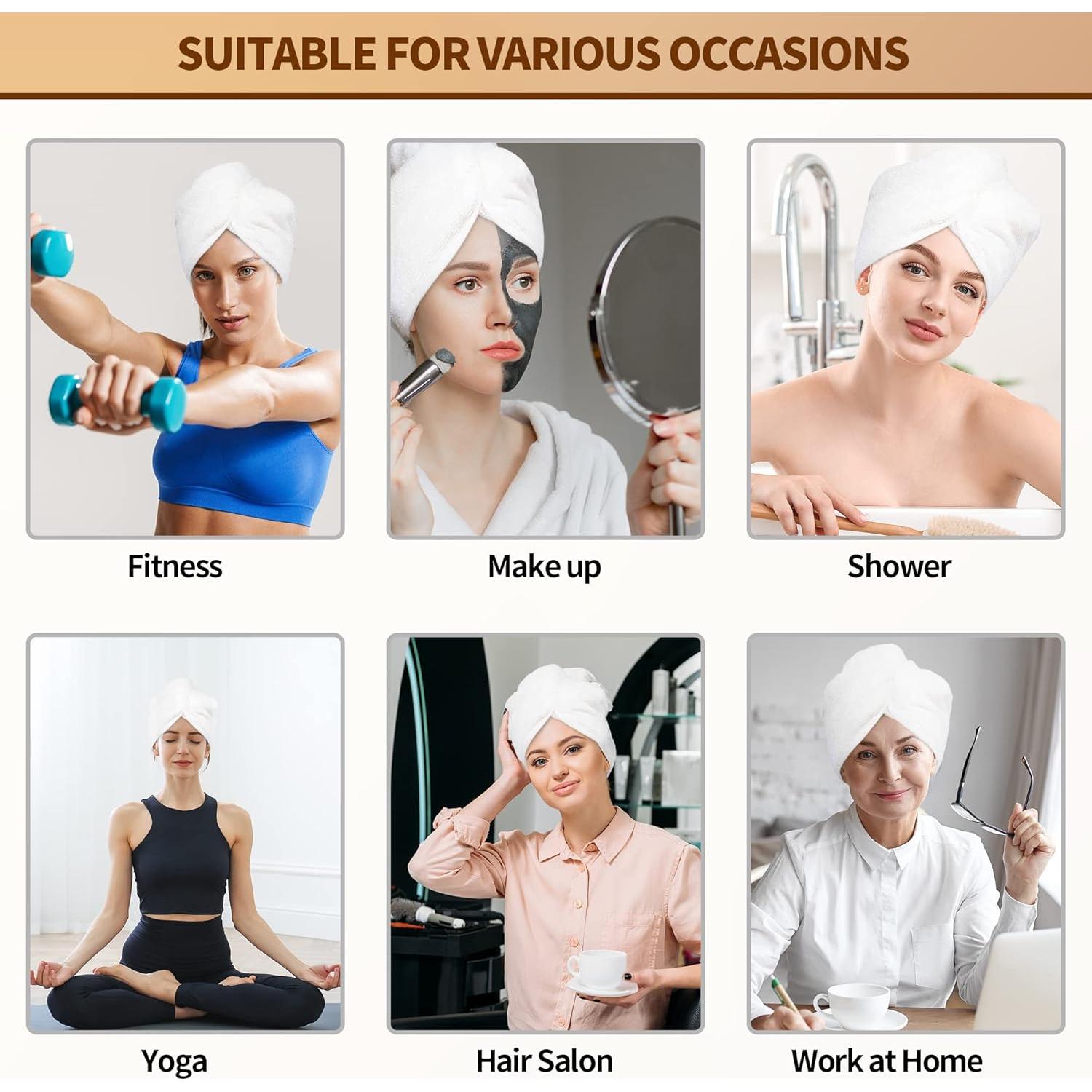 Toalla de Cabello NEXCOVER Microfibra Ultra Absorbente 2 Pzas