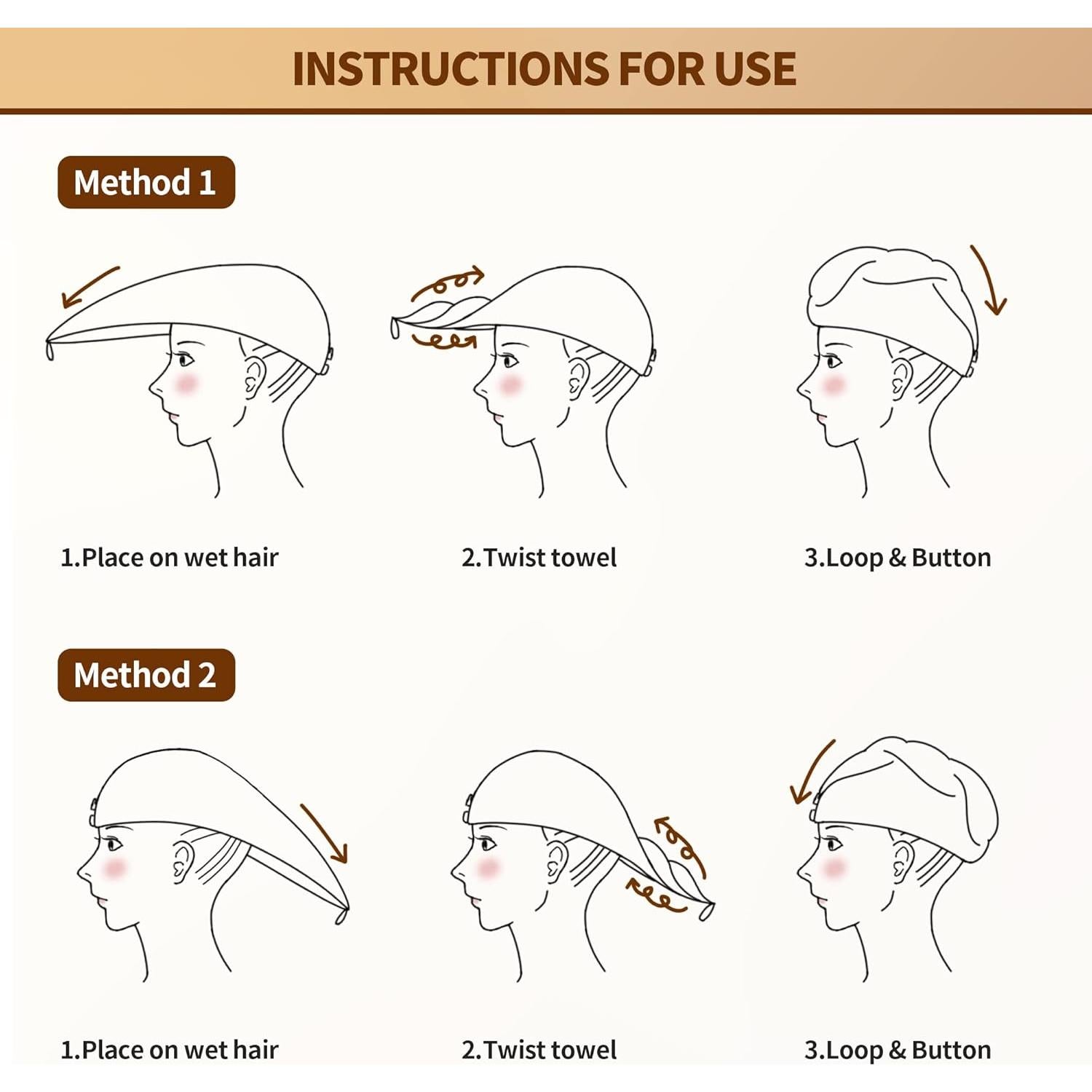 Toalla de Cabello NEXCOVER Microfibra Ultra Absorbente 2 Pzas