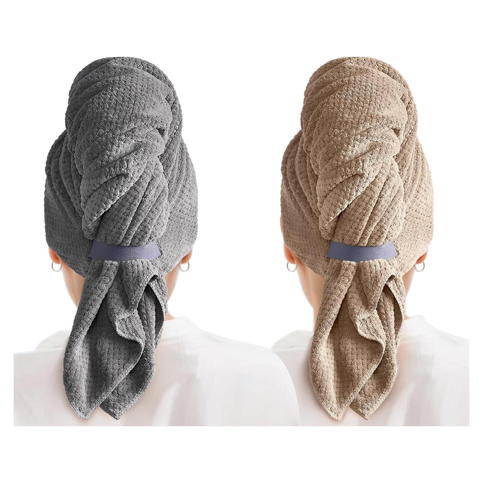 Toallas de Microfibra para Cabello MABAO - 2 Unidades Secado Rápido