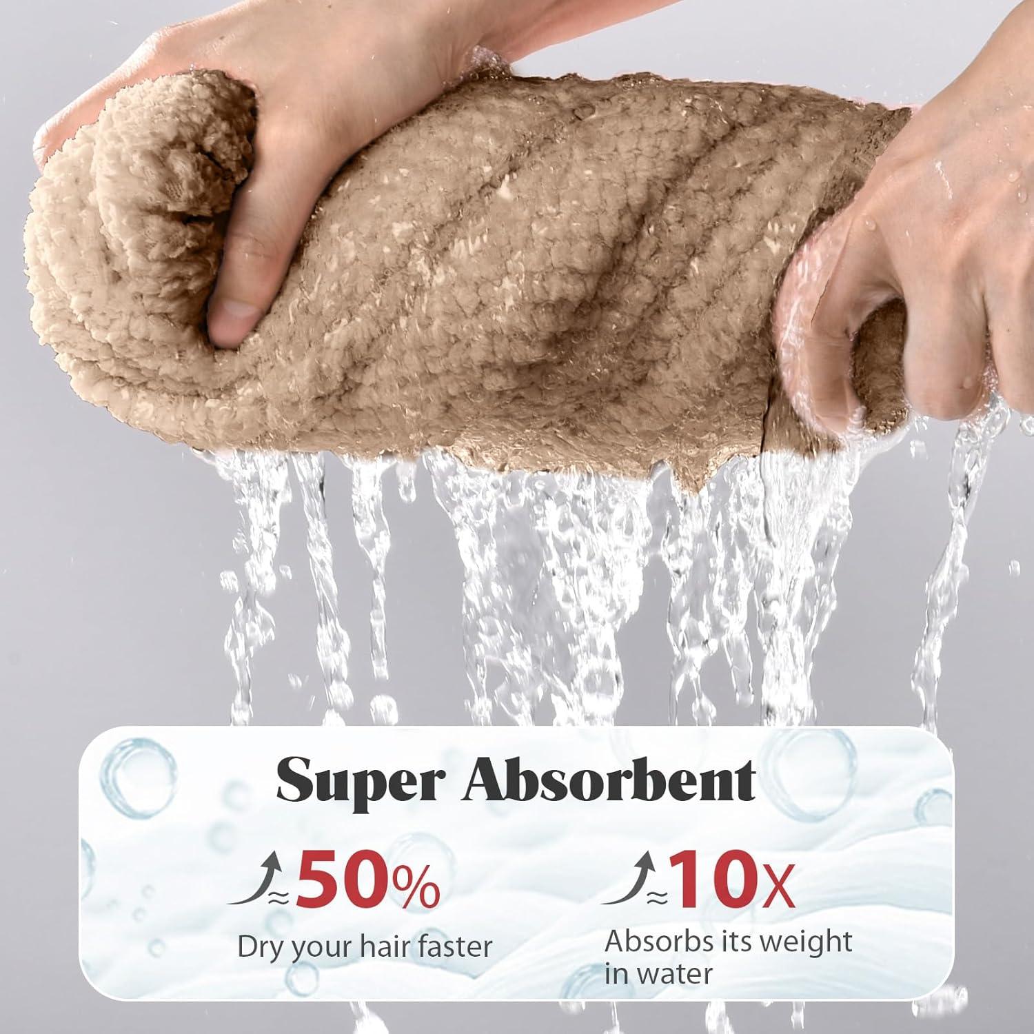 Toallas de Microfibra para Cabello MABAO - 2 Unidades Secado Rápido