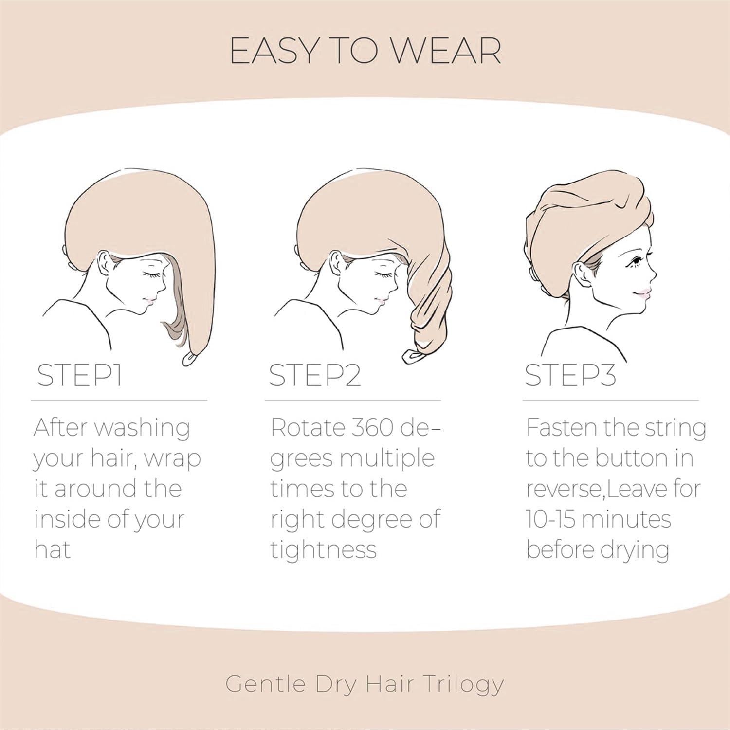 Toalla de Secado para Cabello MaopaoBeauty Microfibra Waffle 70x27 cm