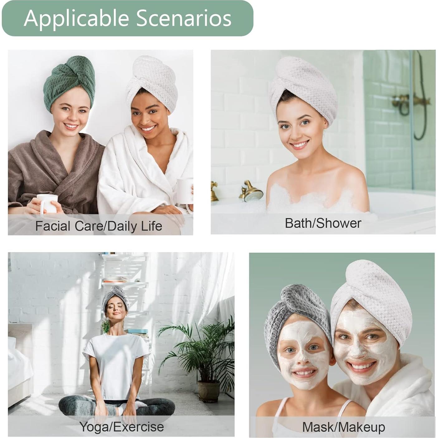 Toalla de Secado de Cabello Microfibra Dolwis - 2 Piezas 25.4x68.6cm