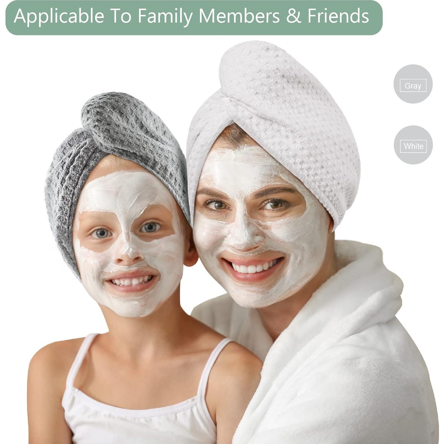 Toalla de Secado de Cabello Microfibra Dolwis - 2 Piezas 25.4x68.6cm