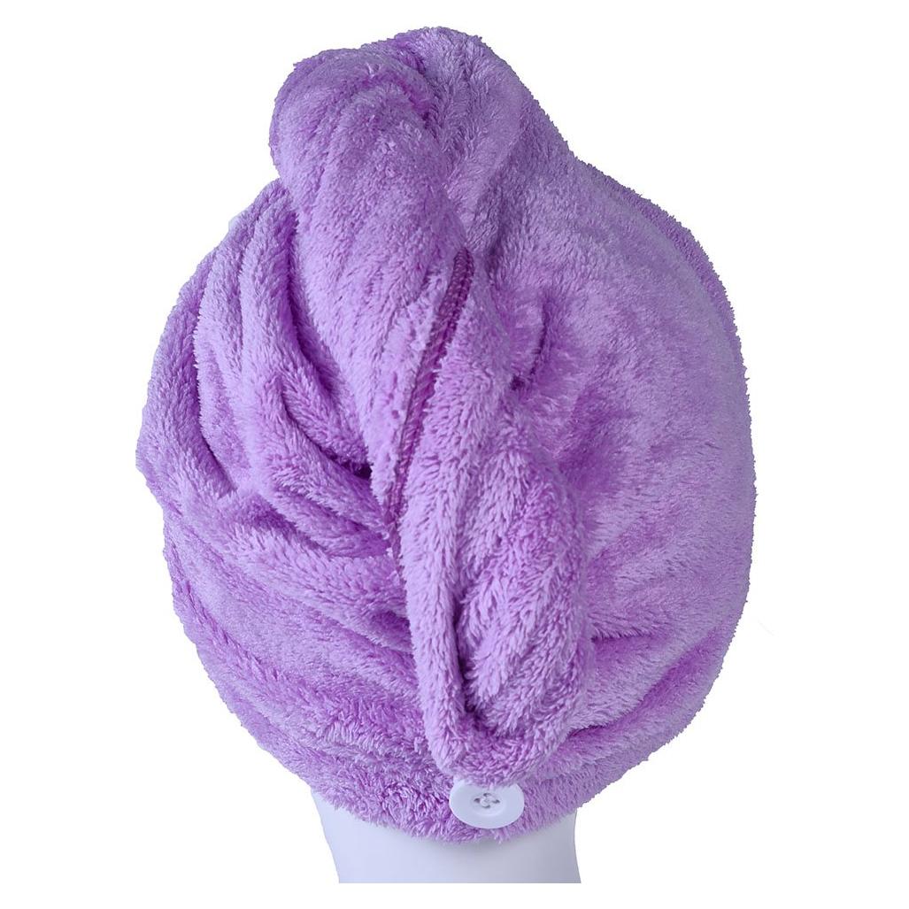 Toalla de Secado de Cabello Microfibra YYXR 65x25cm Púrpura