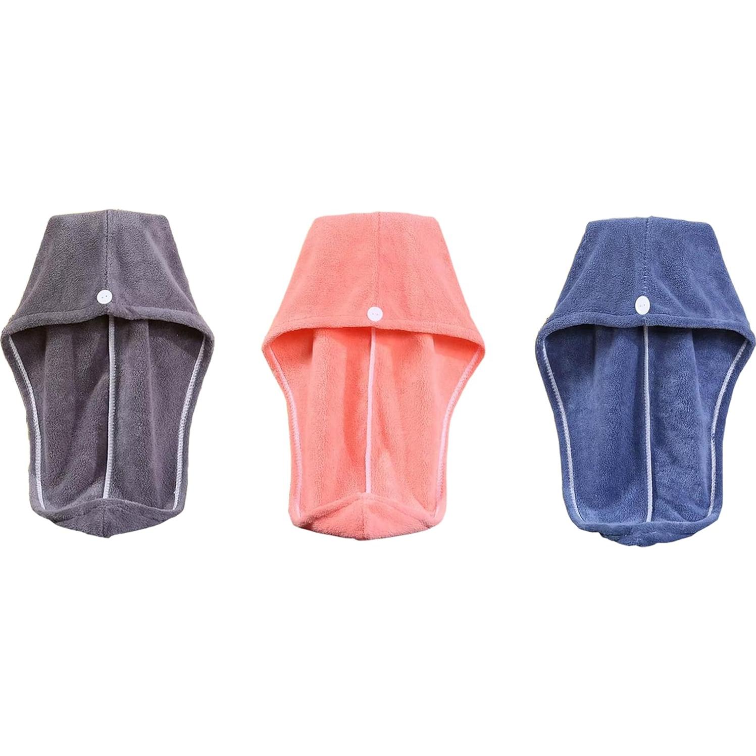 Paquete de 3 Toallas de Microfibra para Cabello Genérico - Secado Rápido