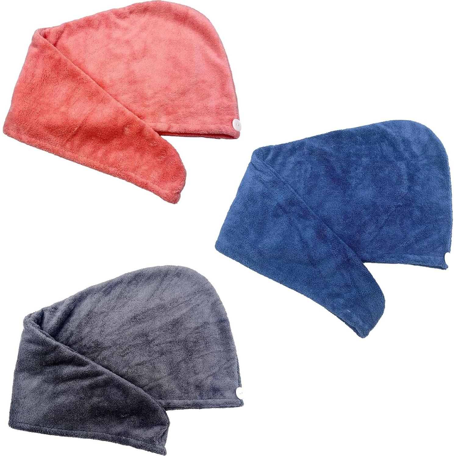 Paquete de 3 Toallas de Microfibra para Cabello Genérico - Secado Rápido