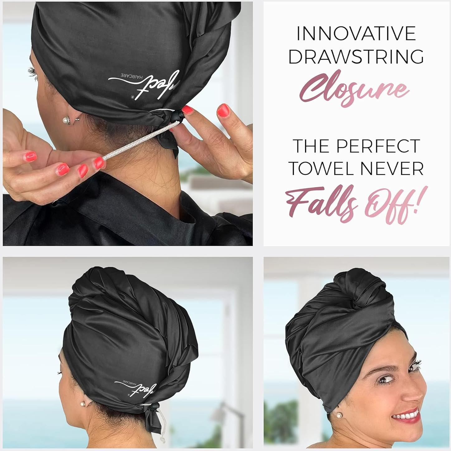 Toalla de Microfibra para Cabello EL CUIDADO DEL CABELLO PERFECTO - Negra