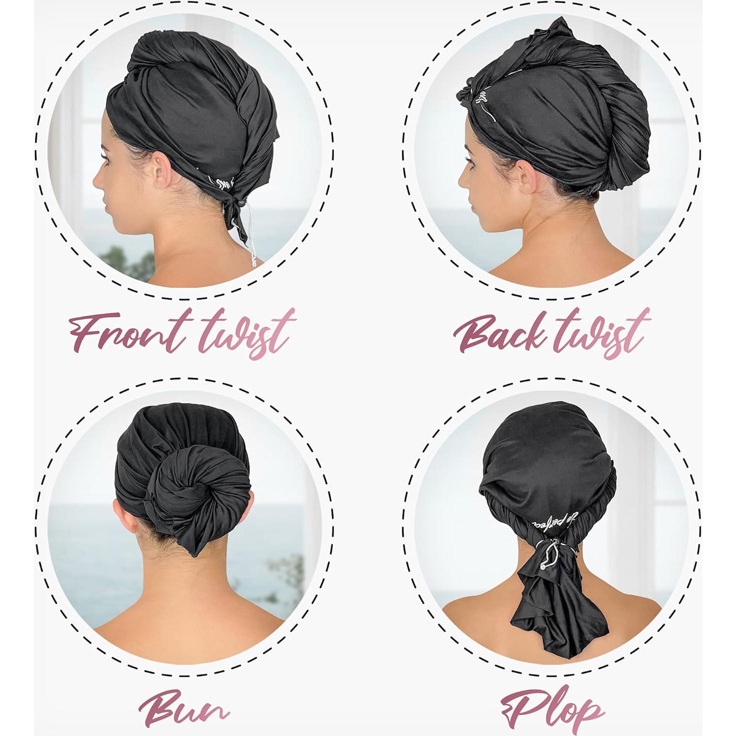 Toalla de Microfibra para Cabello EL CUIDADO DEL CABELLO PERFECTO - Negra