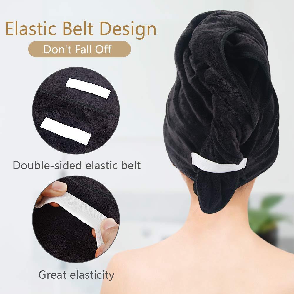 Toallas de Microfibra SUNLAND Antifrizz 50.8x101.6cm 2Pack Negro