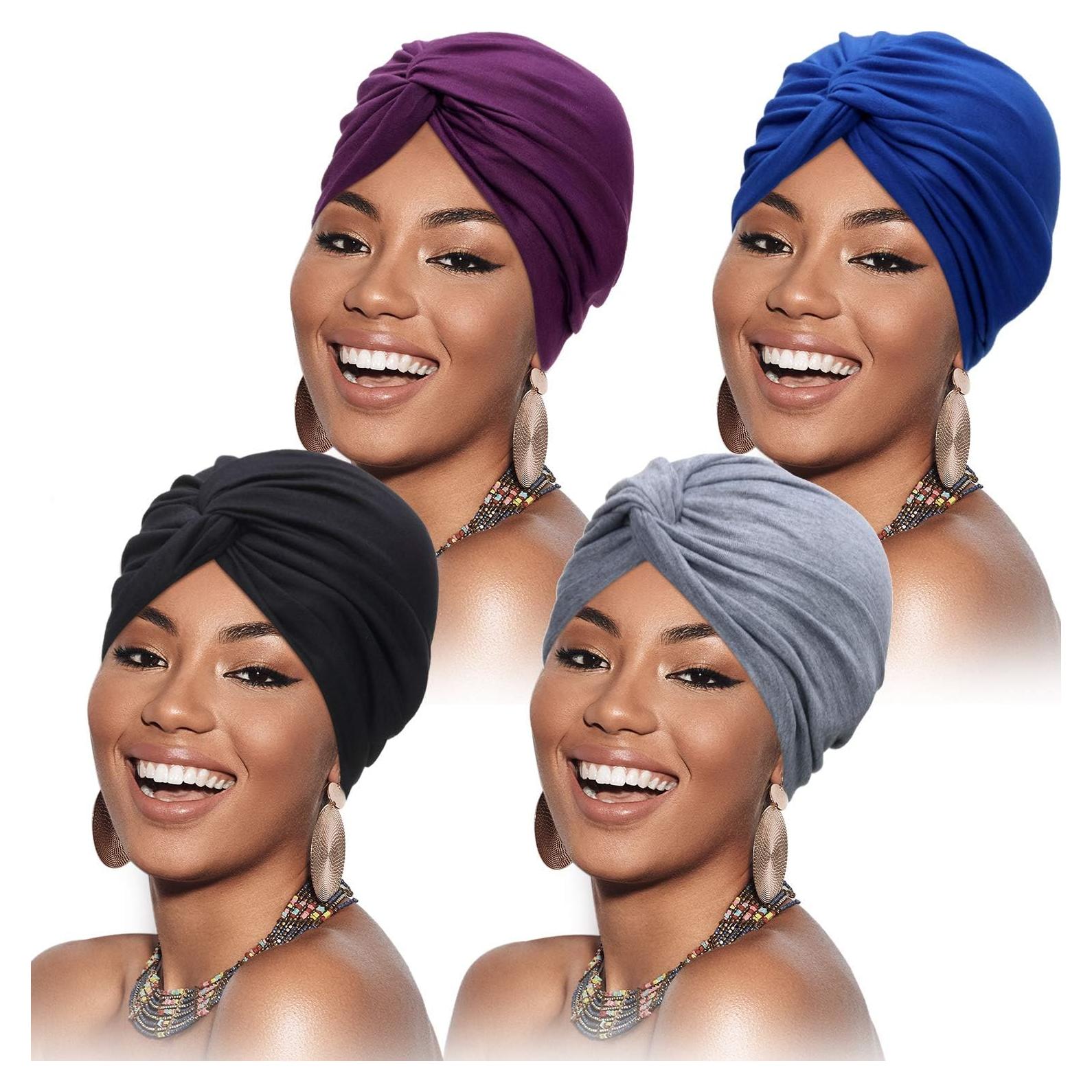 Set de 4 Turbantes para Mujeres SATINIOR - Suave y Ajustable