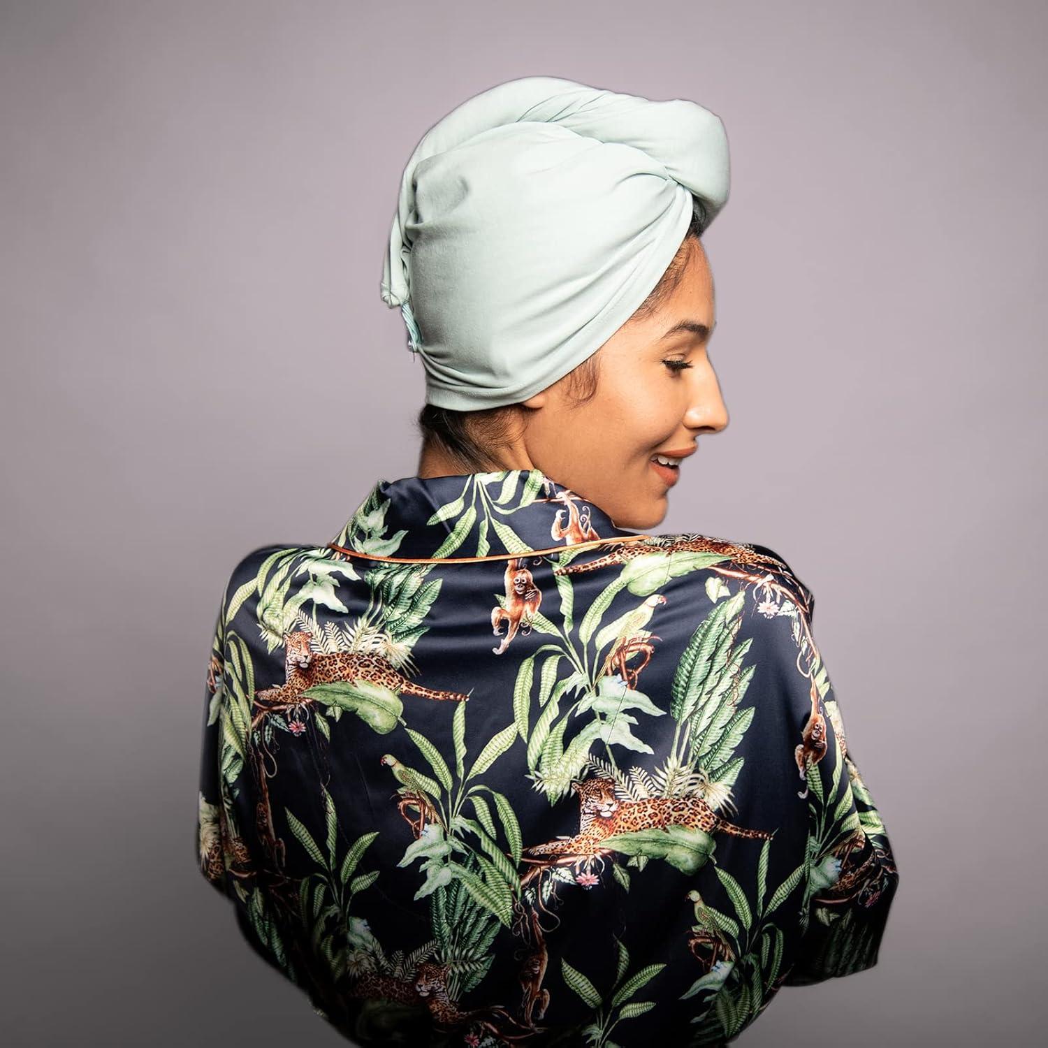 Toalla de Secado para Cabello KISMETICS Turbante Verde Claro