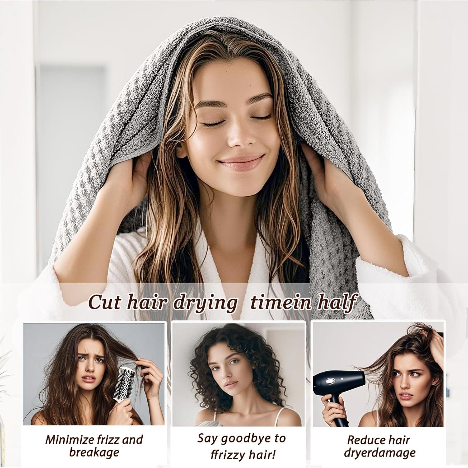 Toalla de Microfibra Extra Grande Netcken 107x61 cm Gris